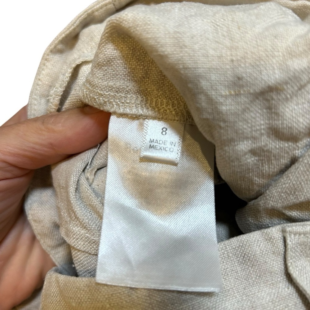 Reformation oatmeal linen vesta wide leg pleated trouser pants size 8 career - Picture 7 of 14